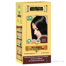 Ziołowa farba do włosów siwych z henną, indyjska czerń 100% EKO z certyfikatem