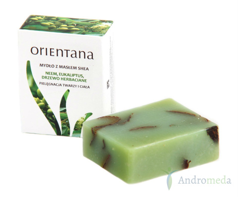 Mydło z masłem Shea, Neem, Eukaliptus, Drzewo Herbaciane - 100 g.