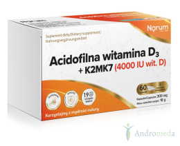 Acidofilna witamina D3 + K2Mk7 (4 000 IU wit. D) Narum