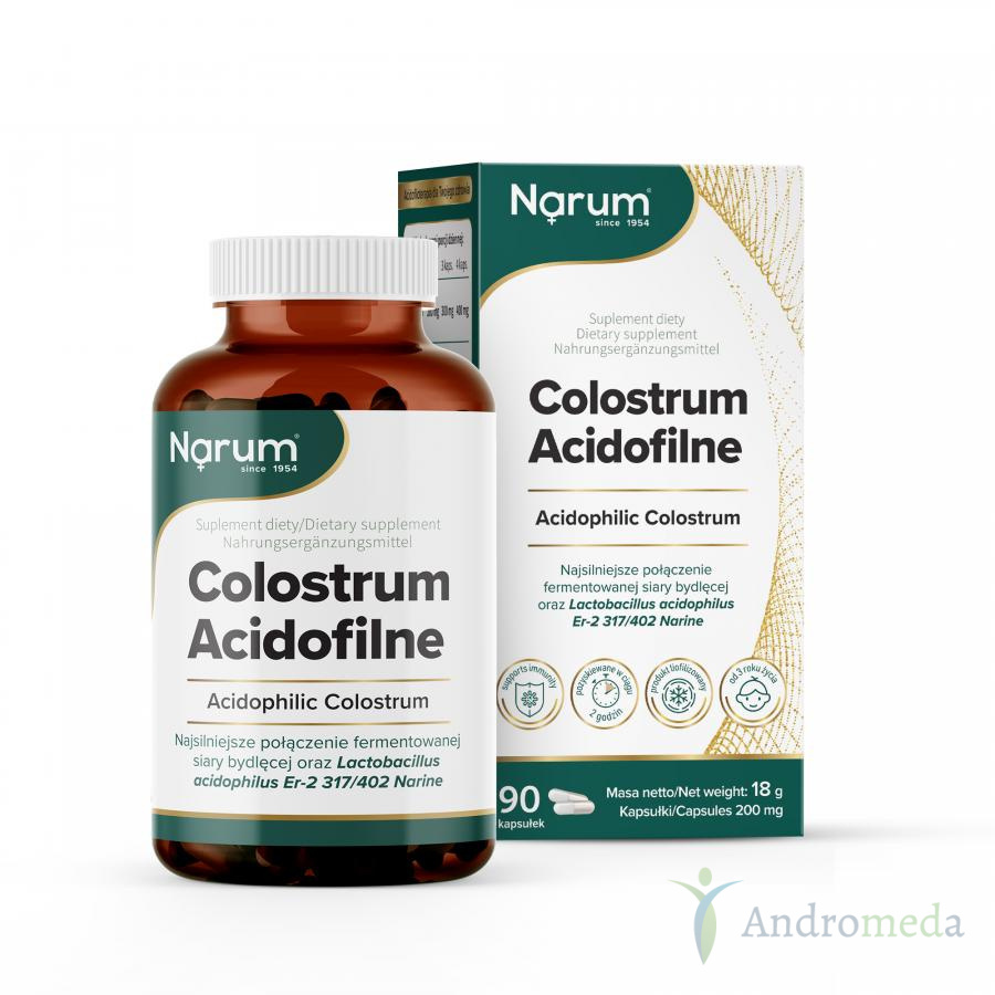 Narum Colostrum Acidofilne 200 mg, 90 kapsułek