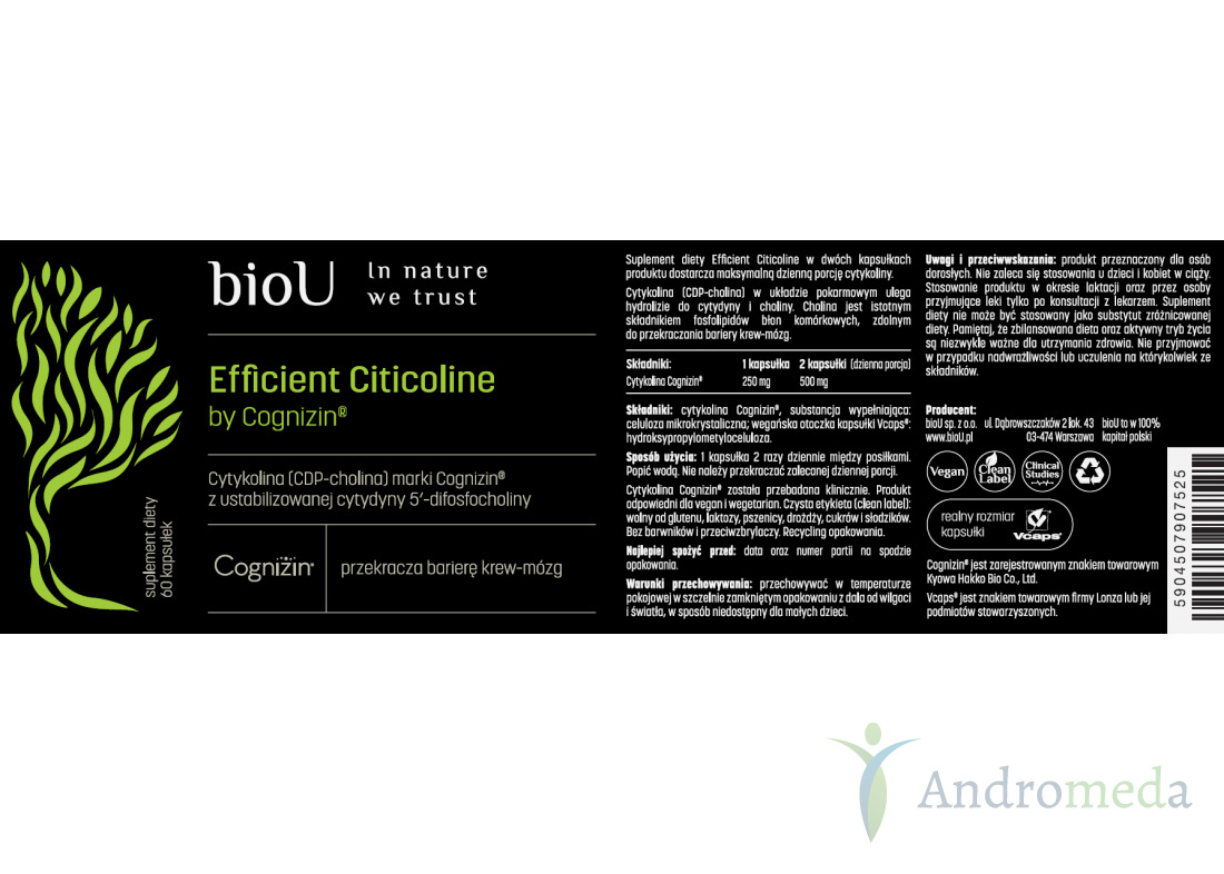 Cholina CDP Efficient by Cognizin® (60 kaps.) BioU