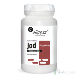 Jod (jodek potasu) 200 µg / 400 µg - 200 tabletek Aliness