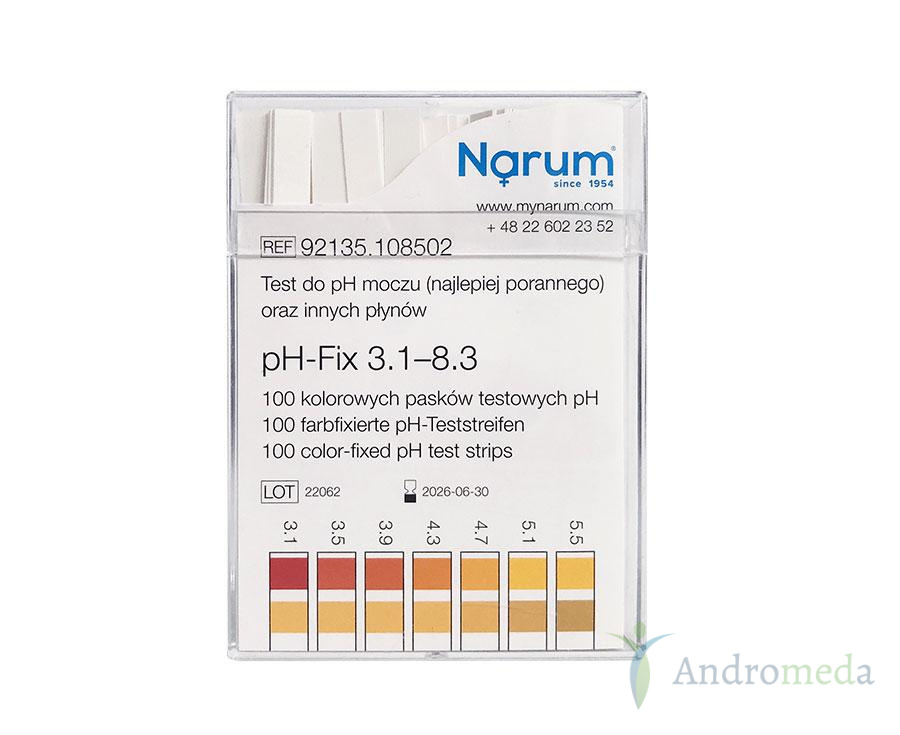 Paski pH 3.1-8.3 do badania moczu 100 szt. Narum Narine