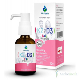 Witamina K2+D3 Kids w kroplach 25 µg/ 400 IU 30ml Avitale. Witamina K2 I D3 dla dzieci