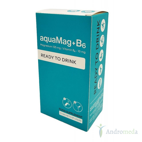 AQUAMAG + B6 - 10 SASZETEK PO 15ML BIOFARMACJA MAGNEZ WITAMINA B6