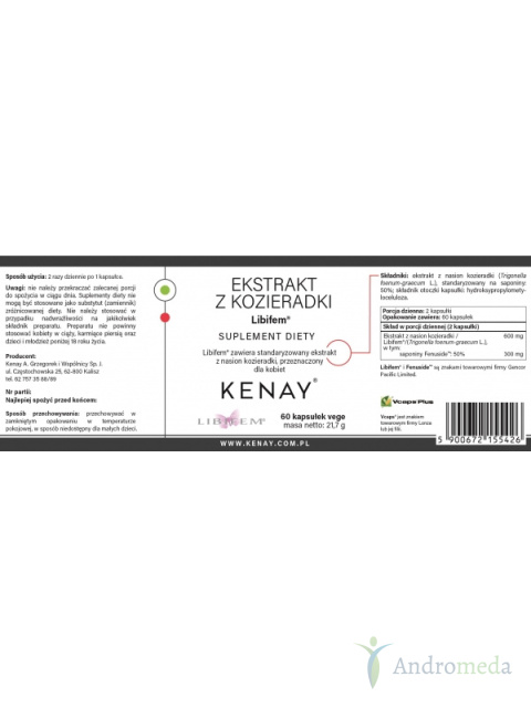 Ekstrakt z kozieradki Libifem® 60 kapsułek Kenay
