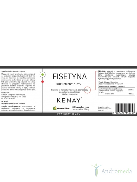 Fisetyna 60 kapsułek vege Kenay