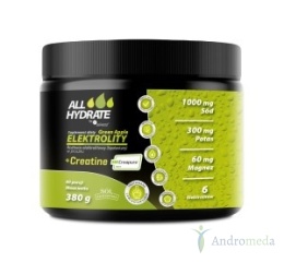 ALLHydrate, Elektrolity + Creatine (Creapure®) Green Apple 380g 40 porcji
