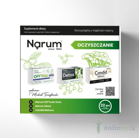 Narum Zestaw Oczyszczanie II Narum Detox + Narum Offtoxic + Candid Matsun