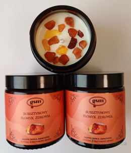 Bursztynowy Płomyk Zdrowia - świeca z bryłkami bursztynu 120ml