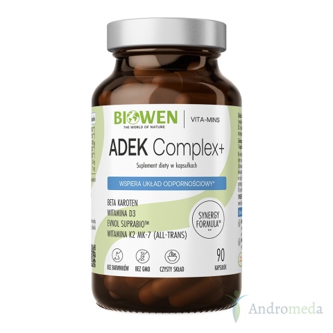 Witaminy ADEK Complex+ w kapsułkach Biowen - 90 kapsułek