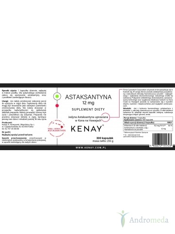 ASTAKSANTYNA 12 mg (300 kapsułek) - suplement diety