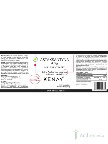 ASTAKSANTYNA 4 mg (300 kapsułek) - suplement diety