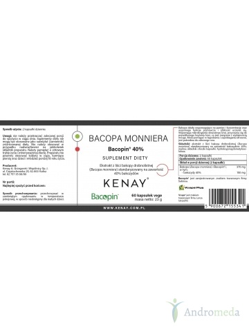 Bacopa monniera Bacopin® 40% (60 kapsułek) - suplement diety