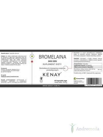 Bromelaina 2400 GDU (60 kapsułek) - suplement diety