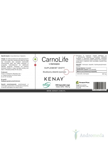 L-karnozyna CarnoLife (300 kapsułek) - suplement diety