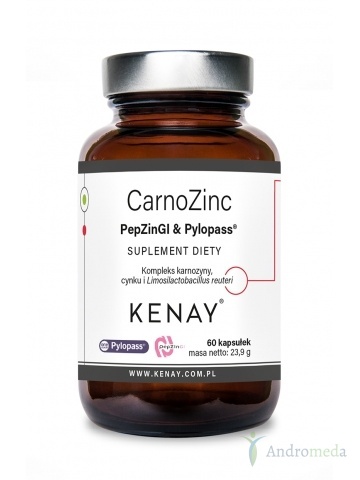 CarnoZinc PepZinGI & Pylopass® (60 kapsułek) - suplement dietyCarnoZinc 60 kapsułek Kenay