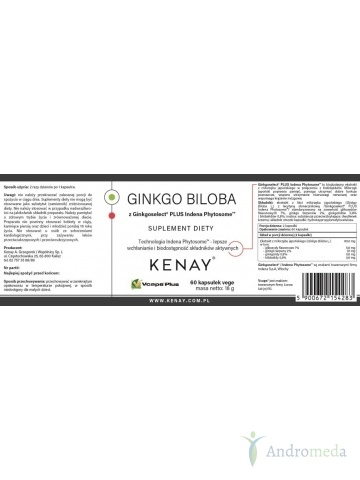 Ginkgo Biloba z Ginkgoselect® PLUS Indena Phytosome TM (60 kapsułek) - suplement diety