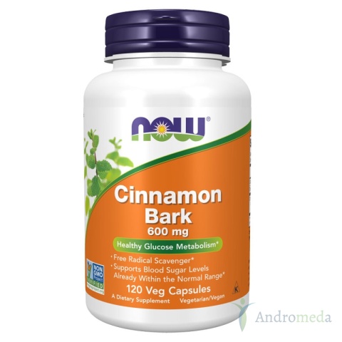 Cinnamon Bark - 600mg - 120 kapsułek - NOW Foods