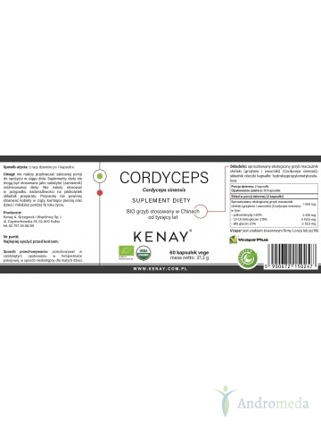 Cordyceps sinensis BIO (60 kapsułek) - 525 mg - suplement diety