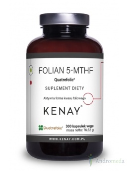 FOLIAN 5-MTHF (aktywny kwas foliowy) Quatrefolic® (300 kapsułek) - suplement diety