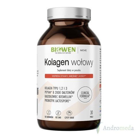 Kolagen wołowy typu I, II, III Biowen - proszek - 225 g