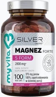 Magnez 5 Form - cytrynian, jabłczan, diglicynian, mleczan i taurynian magnezu 100 kapsułek - MyVita