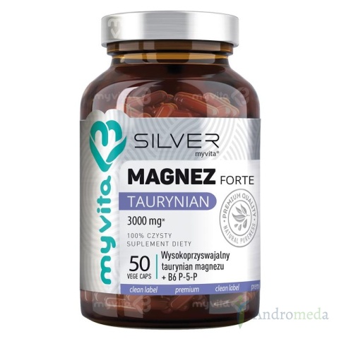 Magnez Taurynian- taurynian magnezu + witamina B6 P-5-P 100 kapsułek - MyVita