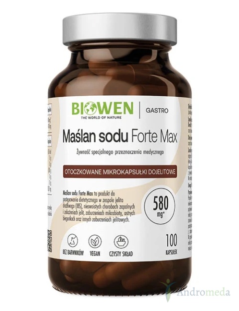 Maślan sodu Forte Max 100 kapsułek Biowen