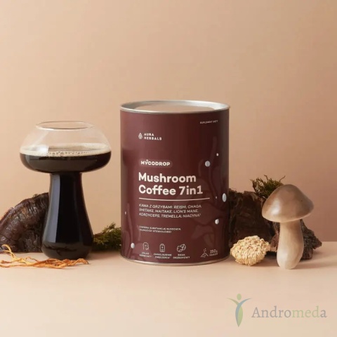 Mycodrop, kawa z grzybami, mushroom coffee 7 in 1, proszek 250 g Aura Herbals