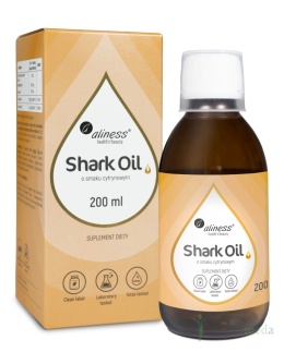 Aliness, Shark Oil (olej z wątroby rekina) + Wit. A, Wit. D3, 200ml o smaku cytrynowym