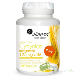 Cytrynian Magnezu 125 mg z witamaminą B6 100 kaps. Alines