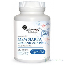 MSM siarka Organiczna PLUS(metylosulfonylometan) 180 tabletek Aliness