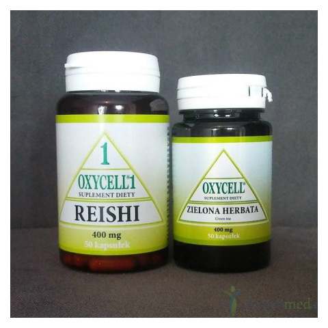Oxycell®1 - Reishi 400mg 50 kaps. Oxycell- Zielona herbata 400mg 50 kaps.