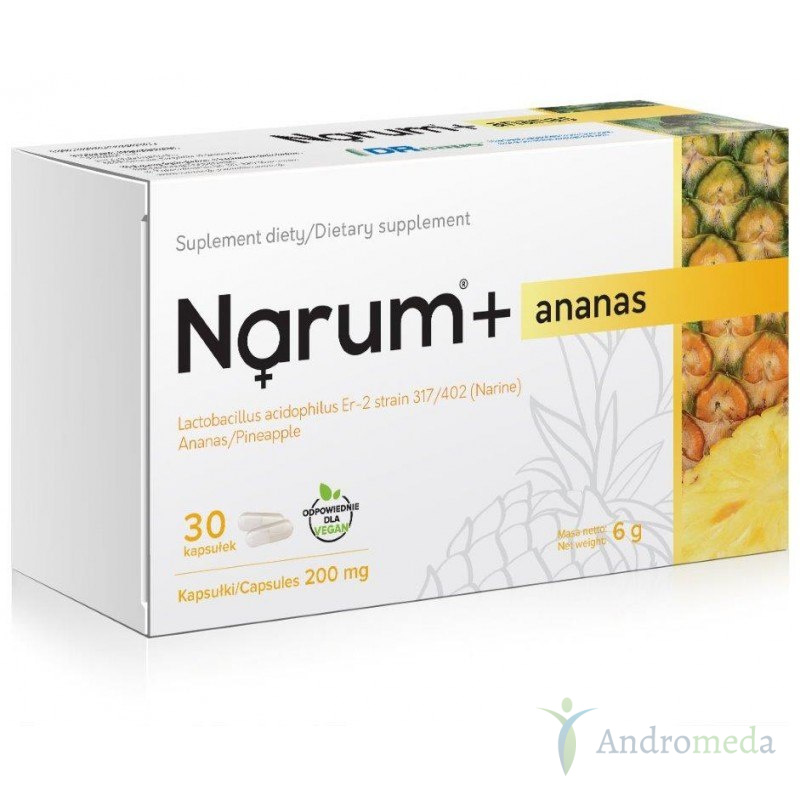 Narum+ Ananas 200 mg, 30 kapsułek Narine