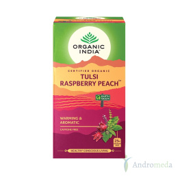 Herbata Tulsi Raspberry Peach 100% naturalna 25 saszetek