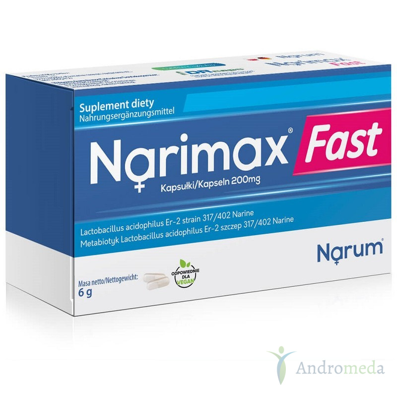 Narimax Fast - metabiotyk 200 mg, 30 kapsułek