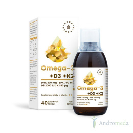 Omega-3 (370 DHA) + D3 (2000IU) + K2MK7 w płynie (200 ml)