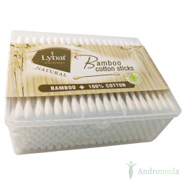 Patyczki higieniczne 100% bawełny i bambusa 200szt. w kwadratowym pudełku.