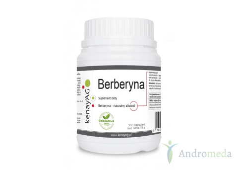 Berberyna CHLOROWODOREK BERBERYNY EKSTRAKT Z BERBERYSU 300 kapsułek Kenay