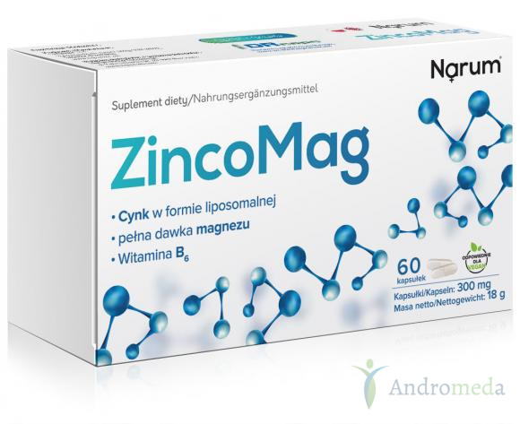 Narum ZincoMag + B6 300 mg, 60 kapsułek