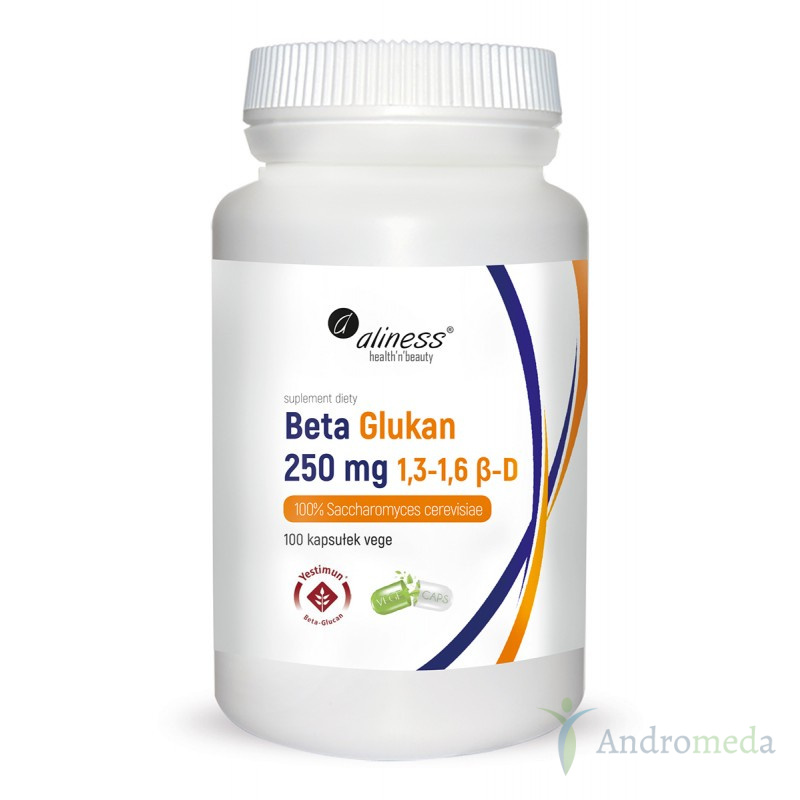 Beta Glukan 1,3-1,6 β-D 250mg 100 kapsułek Aliness