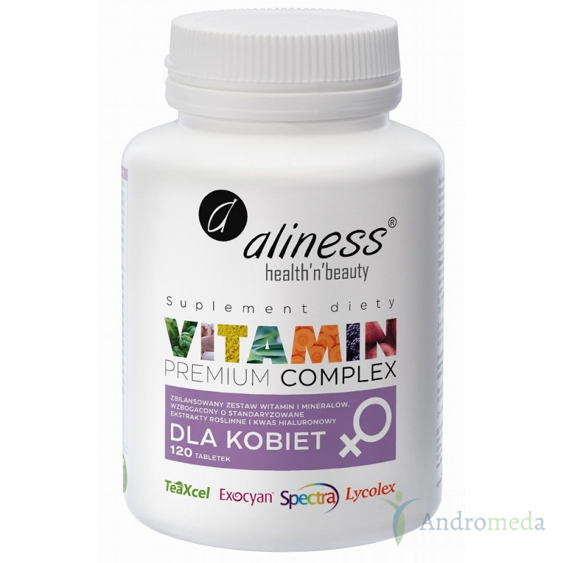 Vitamin premium complex dla kobiet 120 tabletek Aliness