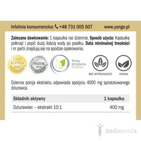 Dziurawiec - 90 kapsułek Yango