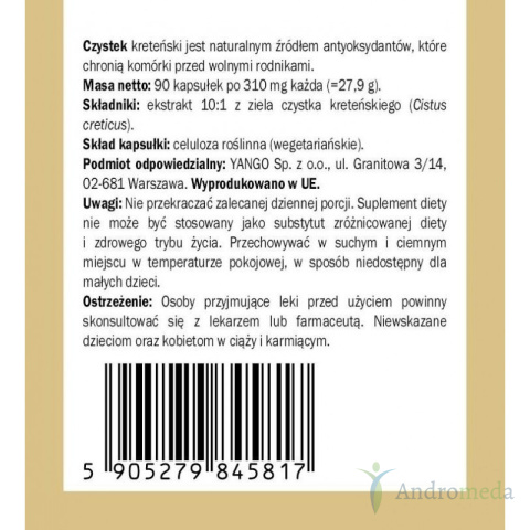 Czystek 90 kapsułek Yango