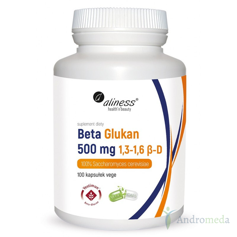 Beta Glukan 1,3-1,6 β-D 500mg 100 kapsułek Aliness