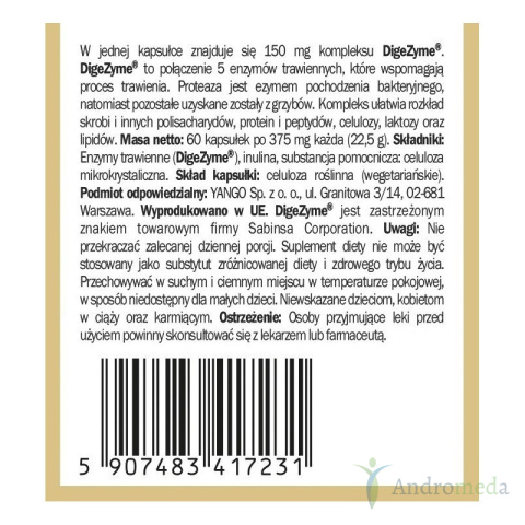 Enzymy Trawienne - 60 kapsułek Yango