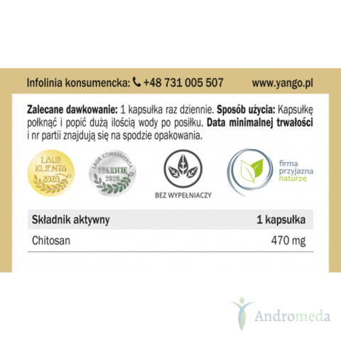 Chitosan - 90 kapsułek Yango