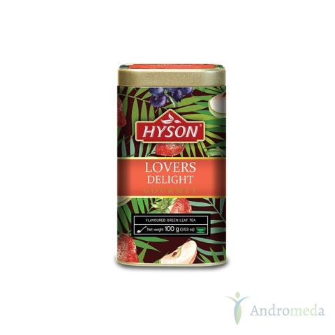Herbata zielona z suszonymi kawałkami jabłka truskawki 100g Hyson Lovers Delight Gourmet