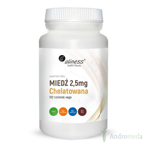 Miedź Chelatowana 2,5 mg - 100 tabletek Medicaline